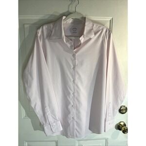 Brooks Brothers Women's 16 Pink Stripe Classic Fit Non-Iron Stretch Shirt